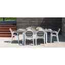Set tavolo Alloro 140 con 4 sedie Palma Nardi Outdoor