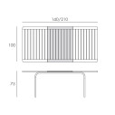 Set tavolo Alloro 140 con 4 sedie Palma Nardi Outdoor Dimensioni