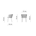 Set Tavolo Daisy Ø130 e 4 Poltrone Daisy Rope Vermobil dimensioni poltrona