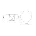 Set Tavolo Daisy Ø130 e 4 Poltrone Daisy Rope Vermobil dimensioni tavolo