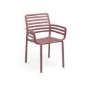 Set tavolo Rio 140 con 8 poltroncine Doga Armchair Nardi poltroncina marsala