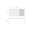 Set tavolo Tevere 147 Extensible con 6 Cassia Armachair Nardi dimensioni