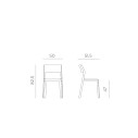 Set tavolo Tevere 210 Extensible con 6 Trill bistrot Nardi dimensioni
