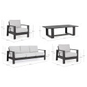 Set4 Salotto c-c Baltic antracite yk13 Bizzotto dimensioni
