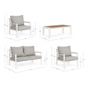 Set4 Salotto Ernst bianco Bizzotto dimensioni