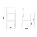 Settesusette sgabello bar Infiniti Design dimensioni