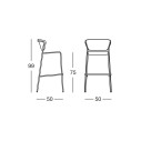 Sgabello Lisa H.75 Scab Design Dimensioni