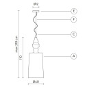 Lampada a sospensione Alibabig SE617V-INT Karman dimensioni
