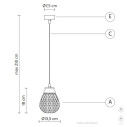 Lampada a sospensione Ceraunavolta SE1353S INT Karman dimensioni