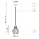 Lampada a sospensione Ceraunavolta SE1355T INT Karman dimensioni