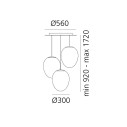 Artemide Stellar Nebula Cluster lampada a sospensione dimensioni