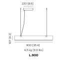 Stick lampada a sospensione Contardi dimensioni