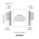 Stick Double lampada da parete Contardi dimensioni