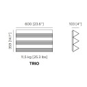 Stick Wall Trio lampada da parete Contardi dimensioni