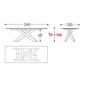 System Star Tavolo 260x100 Varaschin dimensioni