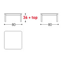 System Tavolino 80x80 H 36 Varaschin dimensioni