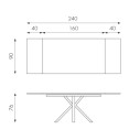Tavolo allungabile Ceramica 1 OM/313/BI Stones dimensioni