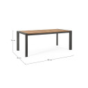 Tavolo Cameron 180x90 antracite Bizzotto dimensioni