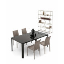 Tavolo Chef 52.27 Bontempi Casa Piano Cristallo Laccato Nero lucido