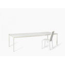 Tavolo Echo 20.78 Bontempi Casa Piano Cristallo Velvet Antigraffio Bianco opaco