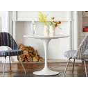 Knoll Saarinen Tavolo Tulip Lounge Ø 107 H 65 Laminato Bianco ambientazione