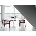 Knoll Saarinen Tavolo Tulip Lounge Ø 107 H 65 Laminato Bianco ambientazione