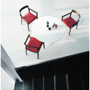 Knoll Saarinen Tavolo Tulip Lounge Ø 91 H 64-65 Laminato Bianco ambientazione