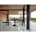 Knoll Saarinen Tavolo Tulip Lounge Ø 107 H 65 Laminato Nero ambientazione