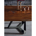 Tavolo Millennium XXL 20.99 Bontempi Casa Piano Legno Massello Scortecciato Noce Secolare dettaglio