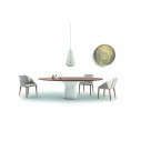 Tavolo Podium Fisso 52.17 Base Cemento Bianco Piano Legno Impiallacciato Rovere Spessart