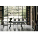 Tavolo Ponente 180 TA1A4 Piano Gres Grafite Gambe Metallo Grafite