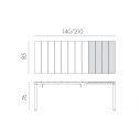 Tavolo Rio 140 Extensible antracite Nardi dimensioni
