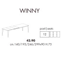Tavolo Winny 42.90 XXL Ingenia Casa Dimensioni
