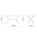Tosca Tavolo 180x90 TO3180 Vermobil dimensioni