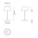 Trilli Wi-Fi Pro LED lampada da tavolo Bianco-Ruggine Zafferano dimensioni