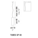 Tubes SP 40 lampada a sospensione Vistosi dimensioni