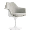 Knoll Saarinen Poltroncina Tulip girevole bianca rivestita vista