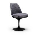 Knoll Saarinen Sedia Tulip fissa nera rivestita vista