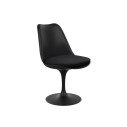 Knoll Saarinen Sedia Tulip fissa nera con cuscino vista