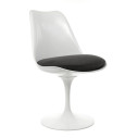 Knoll Saarinen Sedia Tulip girevole bianca con cuscino vista