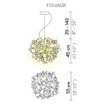 Veli Suspension Large lampada a sospensione Foliage Slamp dimensioni