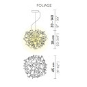 Veli Suspension Small lampada a sospensione Foliage Slamp dimensioni