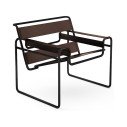 Knoll Breuer Wassily Poltrona Nero-Cuoio Spinneybeck vista Brown