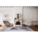 Knoll Saarinen Settee Womb Relax in Dacron cromato ambientazione